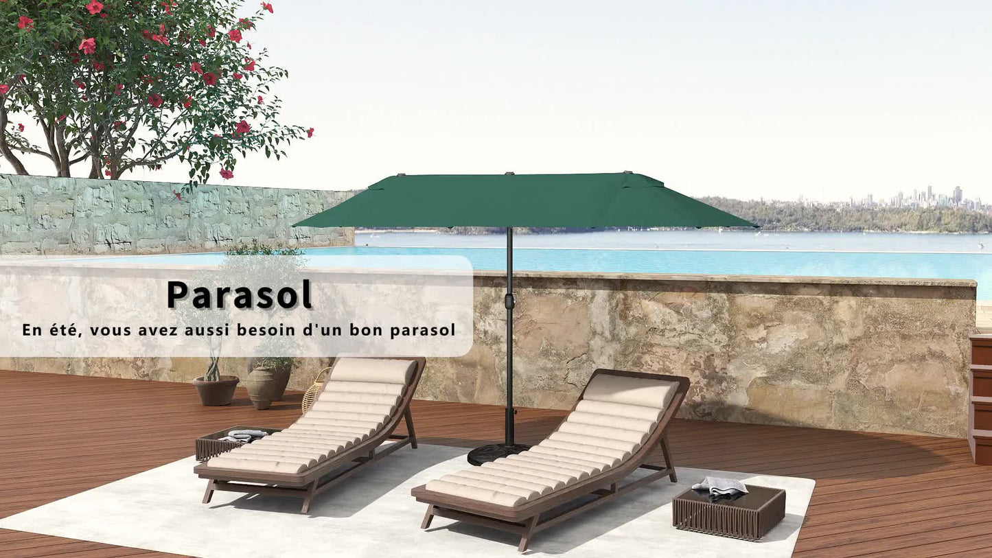 Parasol – Zweefparasol – Stokparasol – Tuinparasol – Terrasparasol – Extra Groot 460x270 cm – Hoogwaardig Polyester 180 g/m²