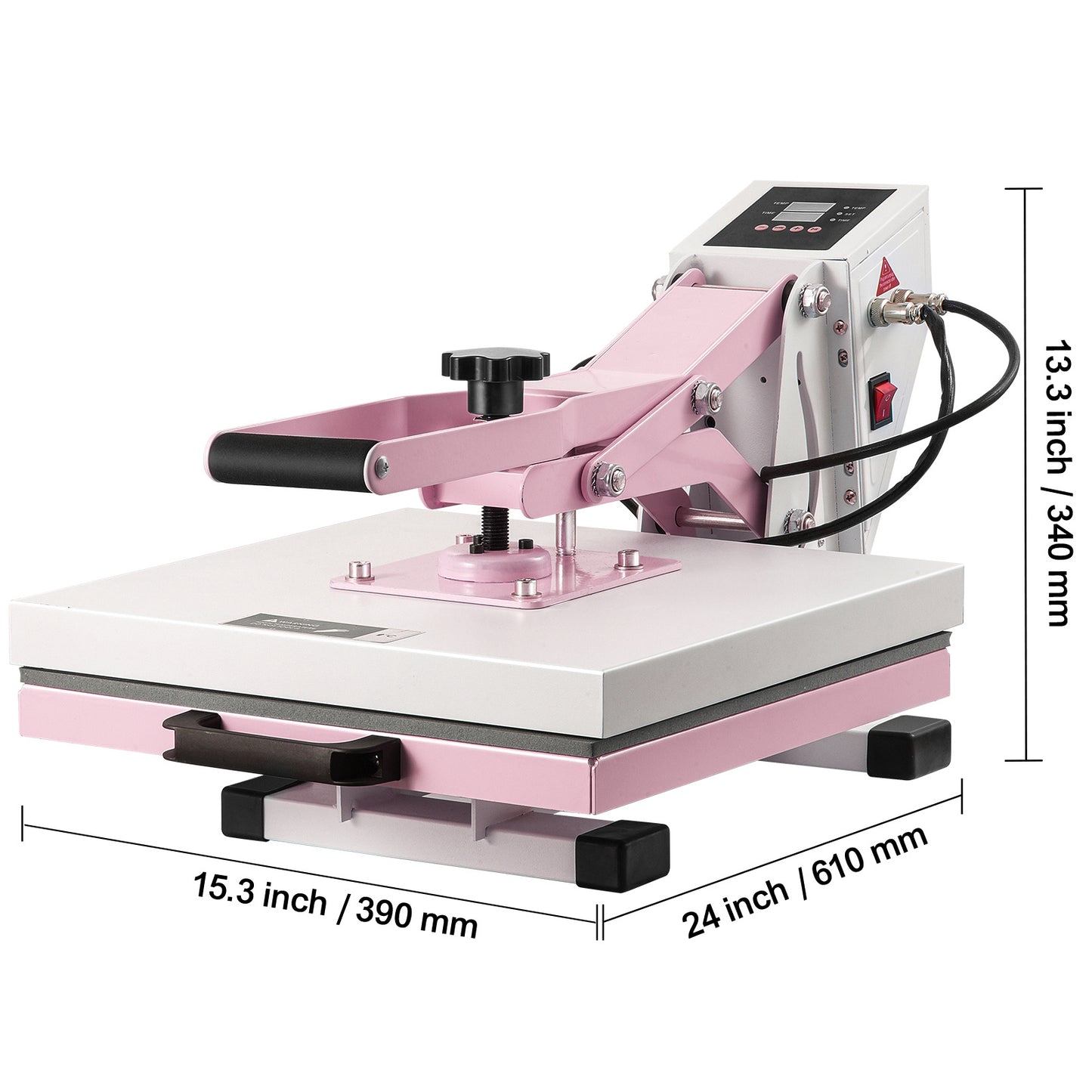 Warmtepers – Textielpers – Transferpers – T-shirt Pers – Printpers – Veilig Uitschuifbaar Ladeontwerp – Digitale Temperatuurregeling 15x15 Inch