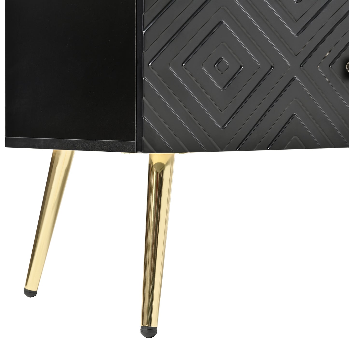 Ladekast – Ladenkast – Commode – Opbergkast – Dressoir – Zes Lades – Modern Ontwerp – 120x40x80 cm – Zwart Met Gouden Accenten – Metalen Poten – Stevig & Duurzaam