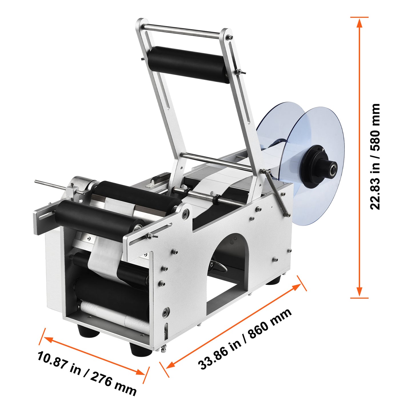 Etiketteermachine – Labelprinter – Labelapplicator – Flesetiketteermachine – Labelmachine – Semi-automatisch – Geschikt voor ronde flessen 2-12 cm – Aluminium behuizing duurzaam