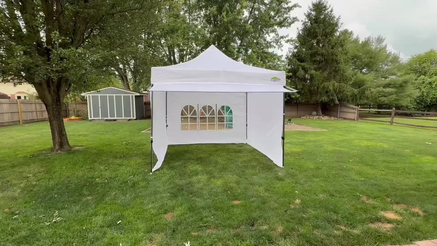 Pop-up Tent – Vouwtent – Markt Tent – Partytent – Camping Tent – 3,05x3,05 Meter – 3 Afneembare Zijwanden – 3 Verstelbare Hoogtes – Inclusief Draagtas – Aluminium Frame