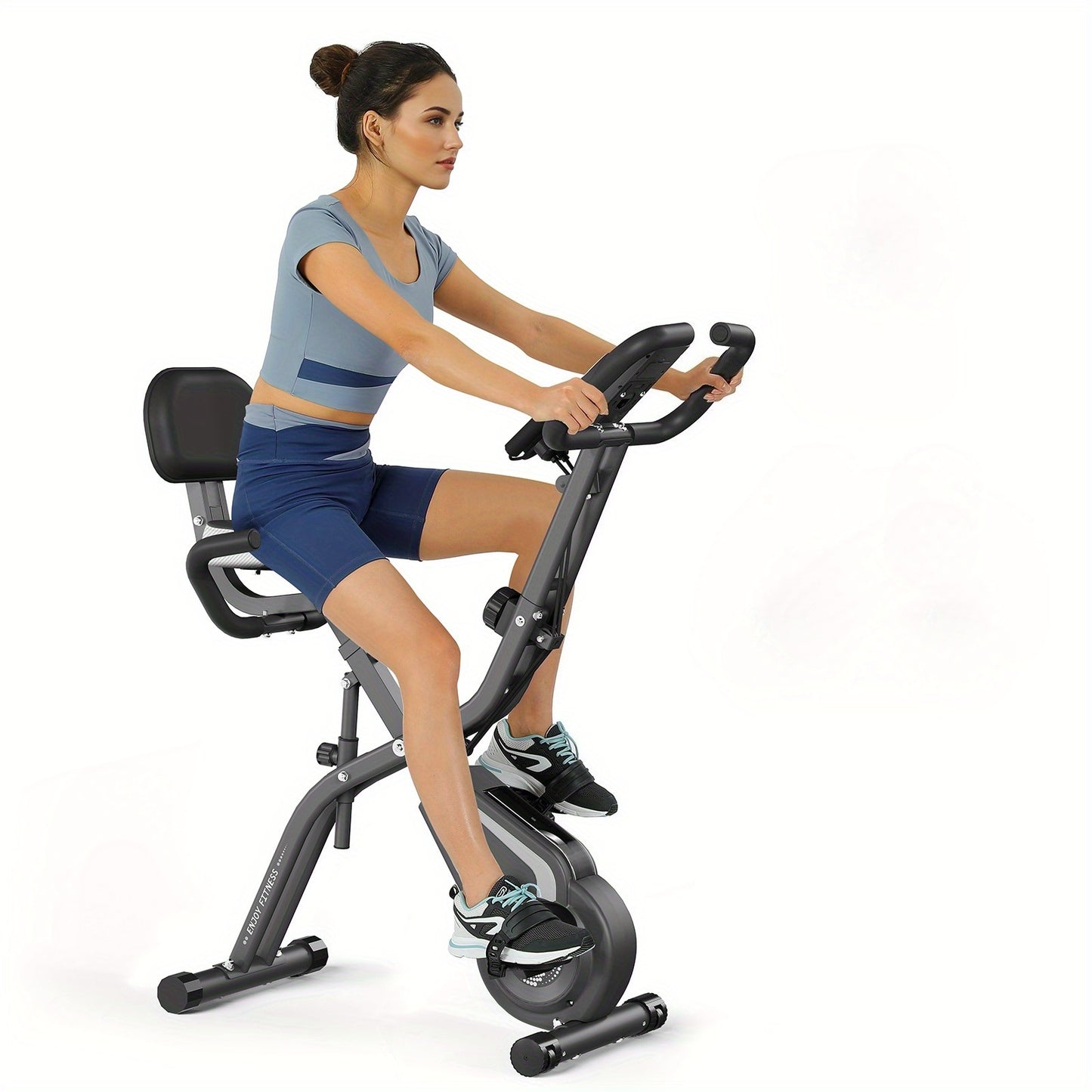Hometrainer – Fitnessfiets – Indoorfiets – Spinningfiets – Fietstrainer – Inklapbaar – Magnetische Weerstand – Riemaandrijving – Comfortabel Met Rugsteun – Compact Opbergbaar