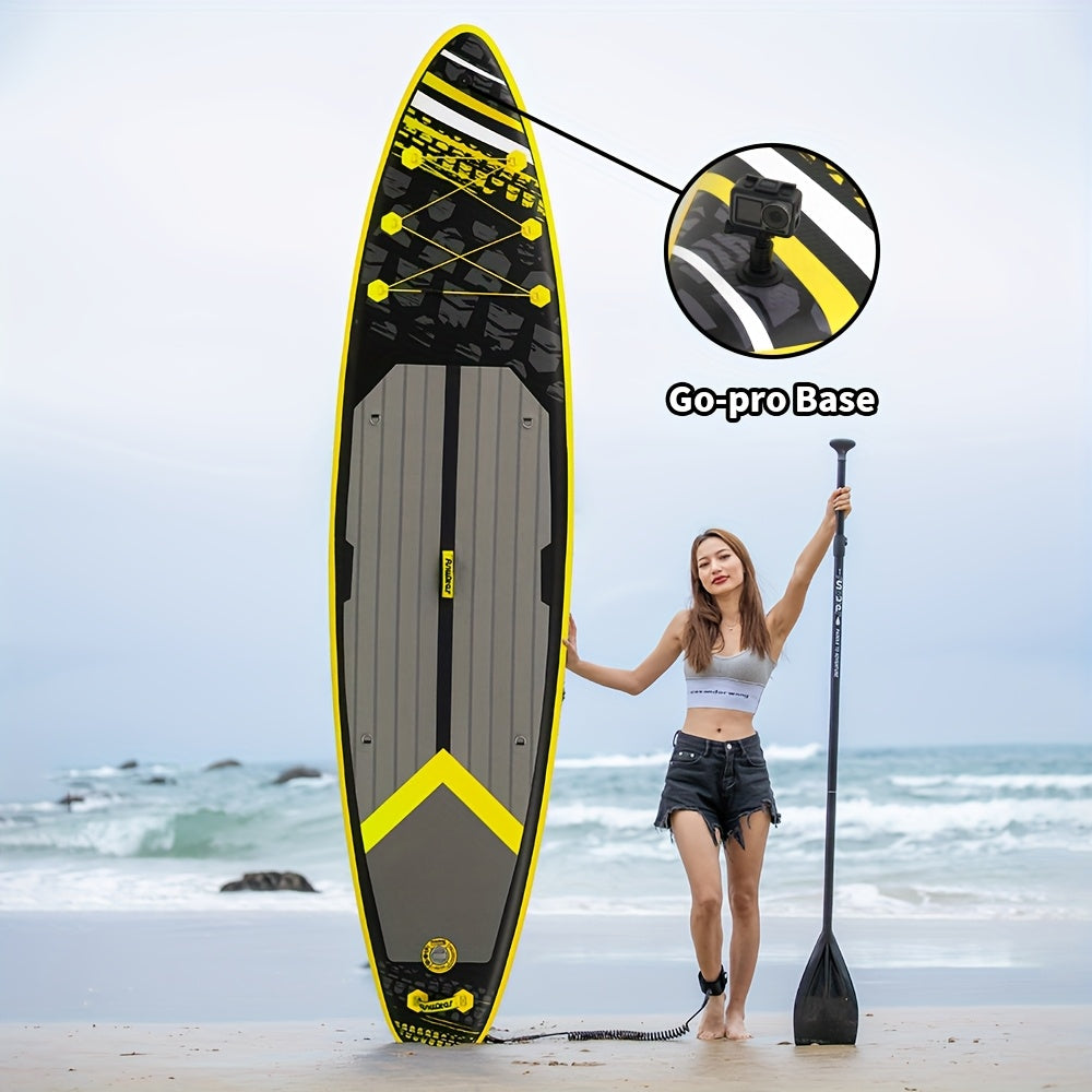 Paddleboard – SUP Board – Opblaasbaar Paddle Board – Stand Up Paddle – SUP – Zwart – Duurzaam PVC – Wave Shadow Design 320x81 cm