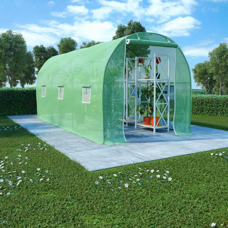 Kas – Tuinkas – Broeikas – Kweekkas – Serre – Hoogwaardige Constructie – Ruime Afmetingen 4,5x2x2 m – Groen