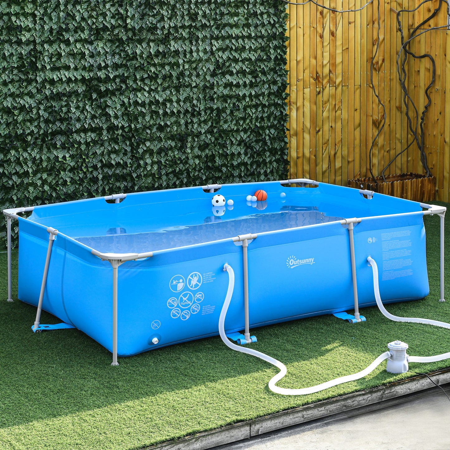 Opzetzwembad – Zwembad – Buitenzwembad – Familiezwembad – Zwemplaats – Blauw – Stevig Metalen Frame – 1000D Versterkt Kunststof