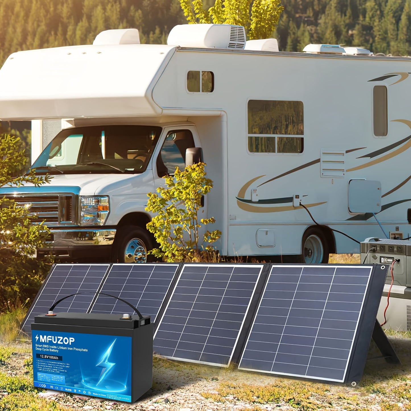 Li-ion Accu – Lithium Batterij – Oplaadbare Accu – LiFePO4 Accu – 12.8V 100Ah – Intelligent BMS – Temperatuurbescherming