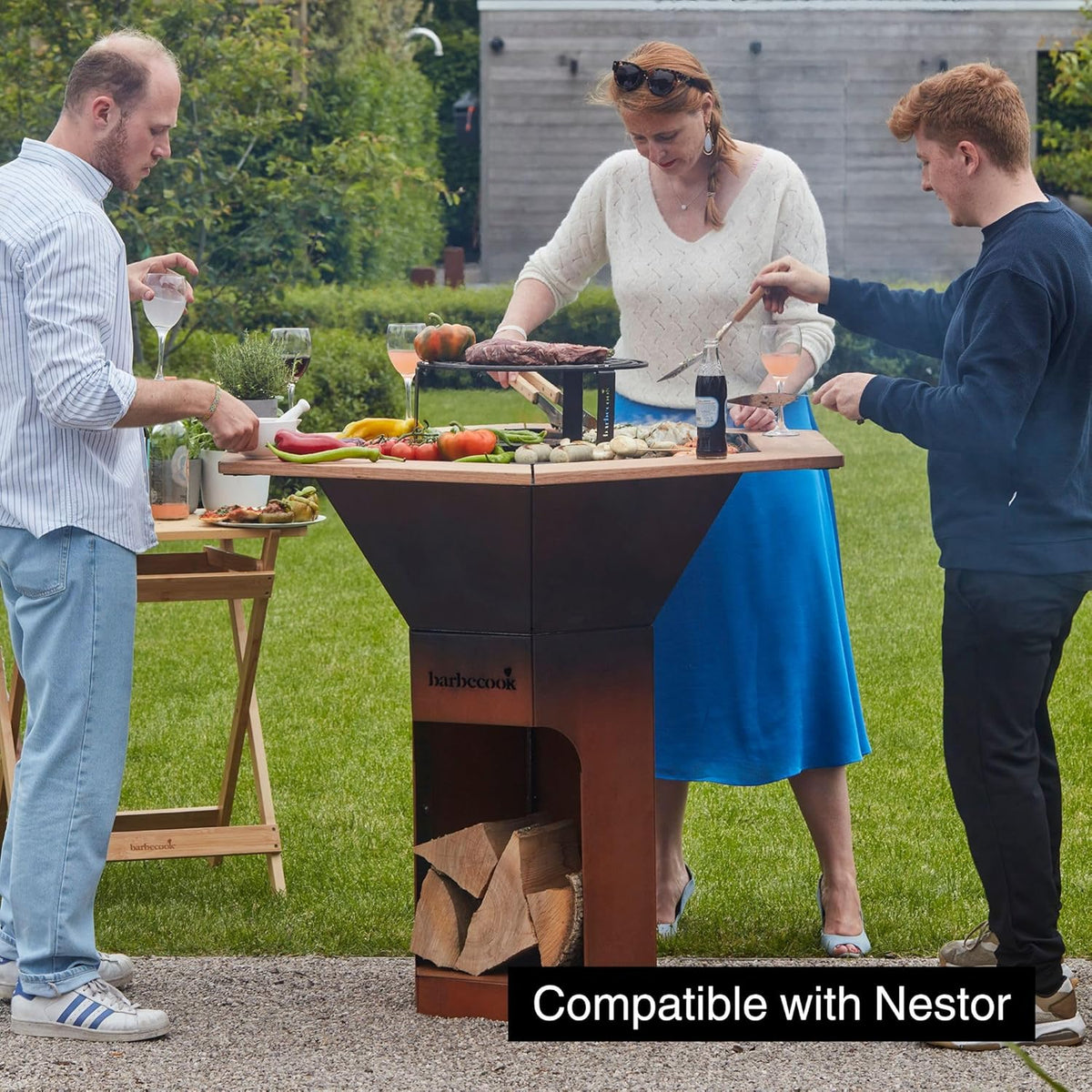Barbecook Zijtafels voor open hout bbq Nestor, barbecue accessoire