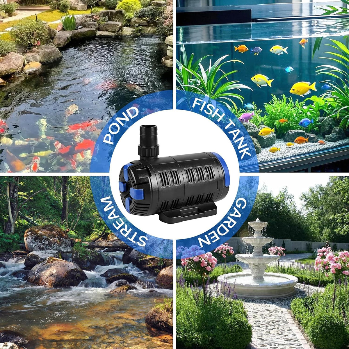 Regelbare Vijverpomp – Tuinvijverpomp – Beeklooppomp – Filterpomp – Eco-pomp – 8000 L/U Capaciteit – Instelbare Waterstroom Met Controller