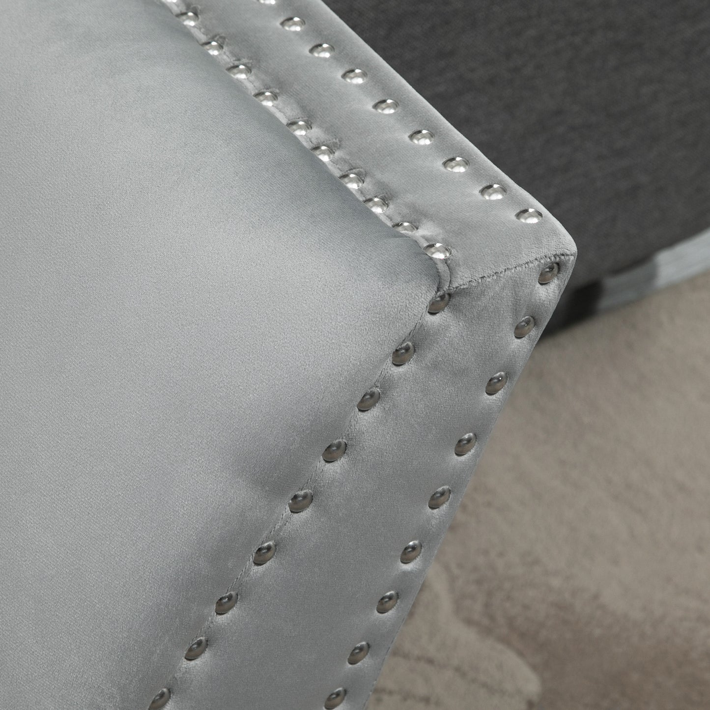 Gestoffeerde Bank – Zitbank – Bench – Slaapkamerbank – Halbank – Lichtgrijs Fluweel – Hoogwaardige Schuimzitting – Stevig Rubberhout Frame