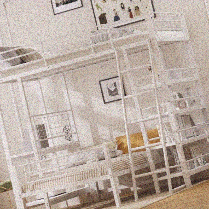Hoogslaper – Loftbed – Stapelbed – Kinderbed – Eenpersoonsbed – Met Opbergrekken – 90x200 cm – Wit Metaal – Ruimtebesparend – Stevig