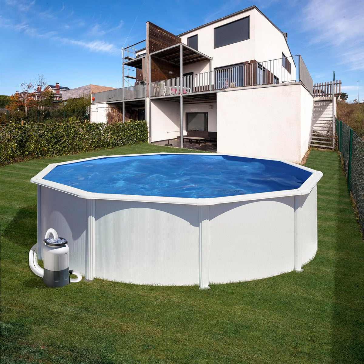 Gre FAQC40 - Compacte filter met Aqualoon, energiebesparend, met aansluitingen 32-38 mm voor zwembaden tot 15 m3