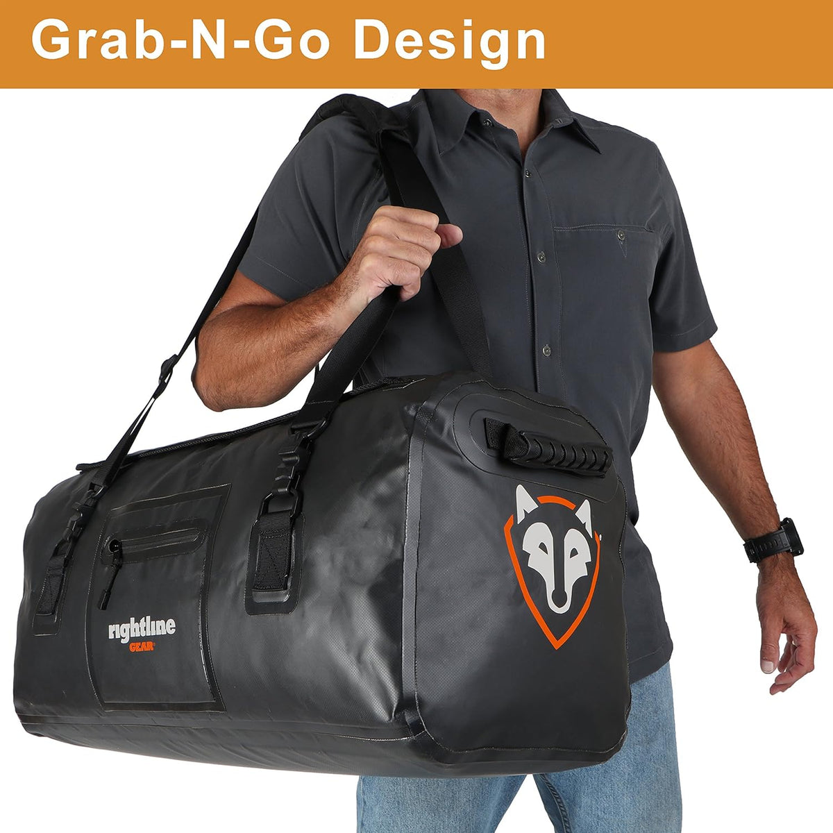 Rightline Gear 100J86-B Cargo Duffle Bag, zwart