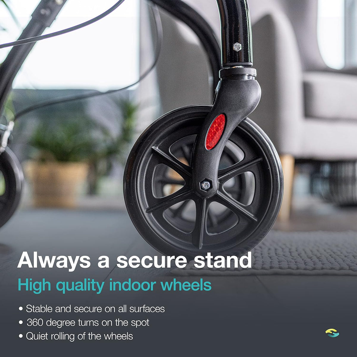 HELAVO slim rollator voor thuis - Lichtgewicht en opvouwbare rollator voor thuis met dienblad