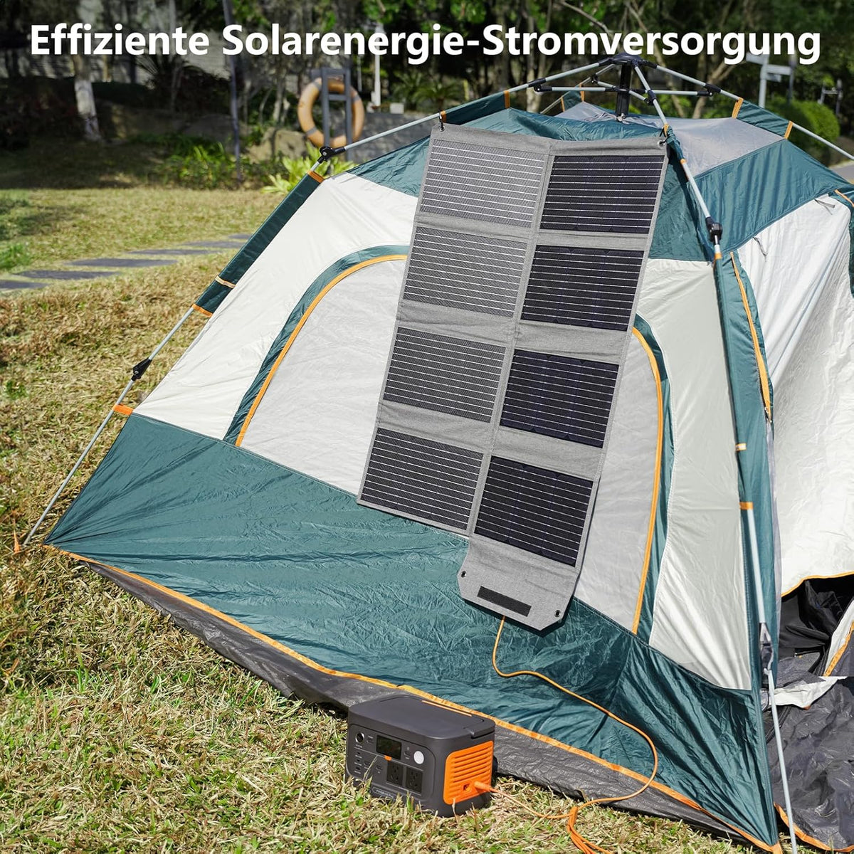 80 W draagbaar zonnepaneel, 19 V opvouwbare zonnelader met USB-C-, USB-A- en DC-uitgangen, IP65-waterdicht, voor draagbare krachtcentrale, iPhone, iPad, camping, wandelen, outdoor reizen