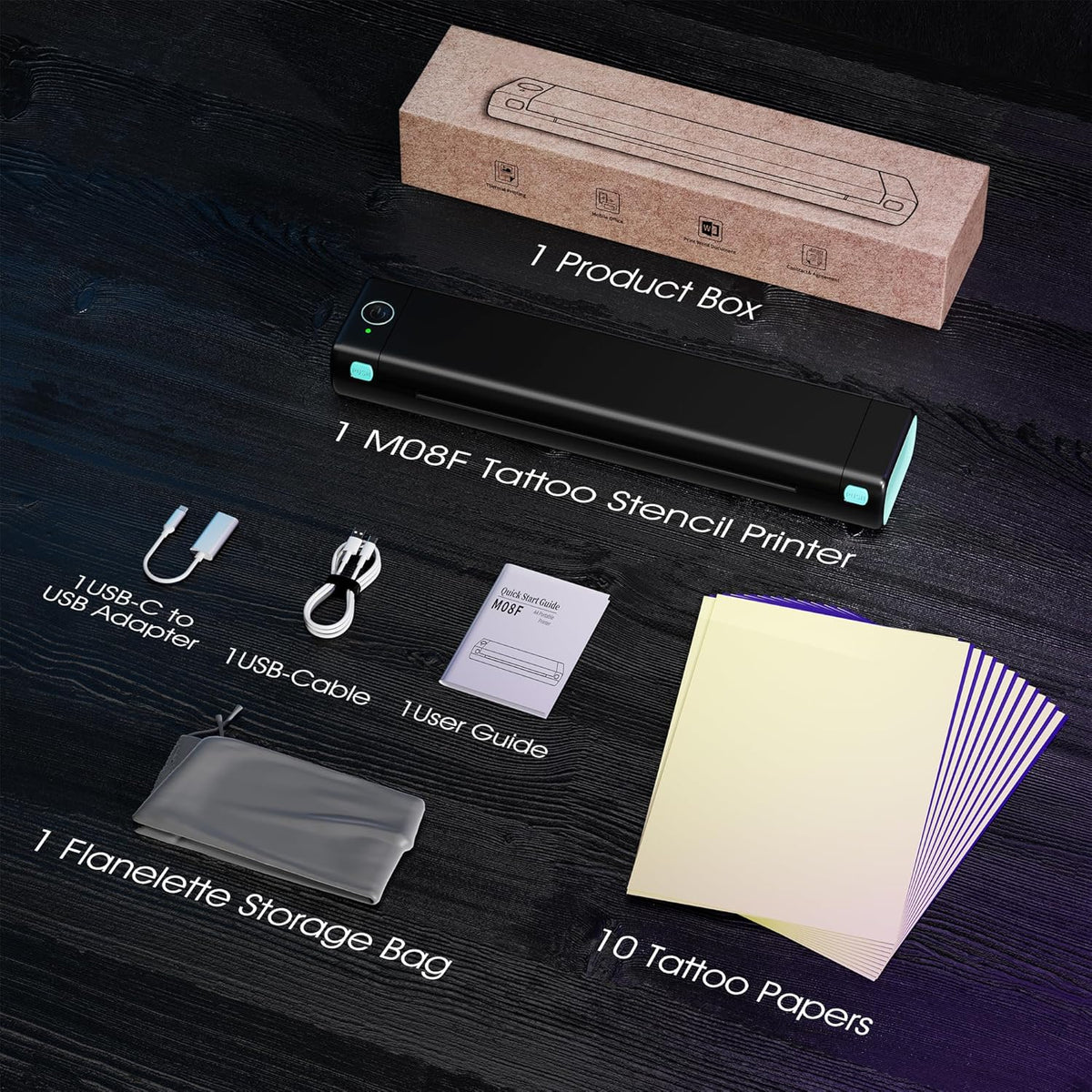 Thermische Tattoo Printer – Tattoo Copier – Stencil Printer – Tattoo Transfer Machine – Tattoo Overdracht Printer – Compact & Draagbaar – Bluetooth Connectiviteit