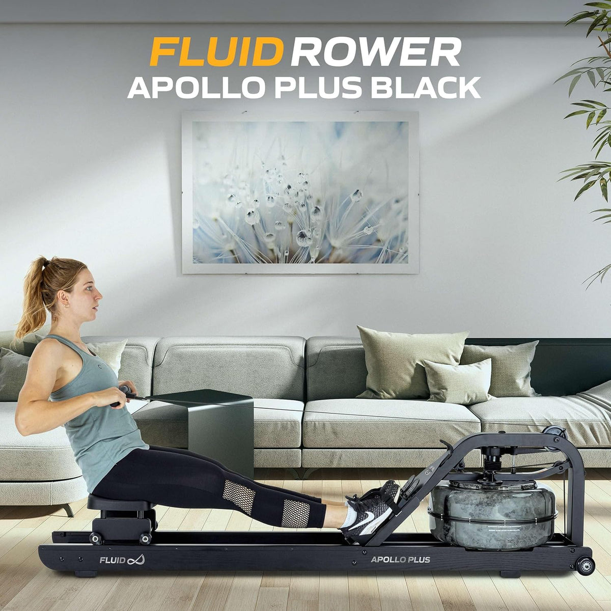First Degree Fitness Apollo Plus Rowing Machine - Black - QUORE