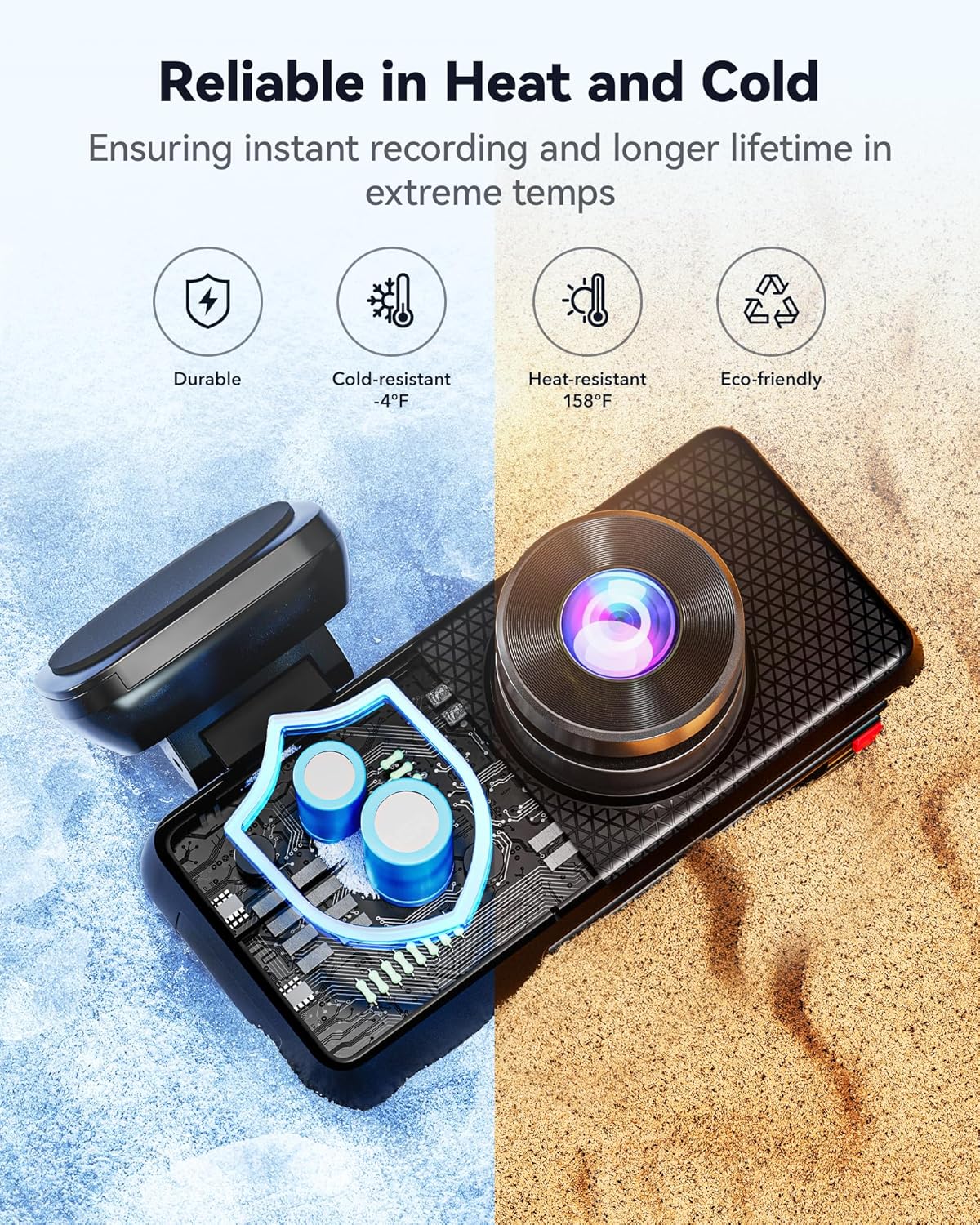 Dashcam – Dashboardcamera – Autocamera – Rijcamera – Autorecorder – 3-Kanaals – 4K Voor, 2.5K Achter, 1080P Interieur – Full-Color Nachtzicht