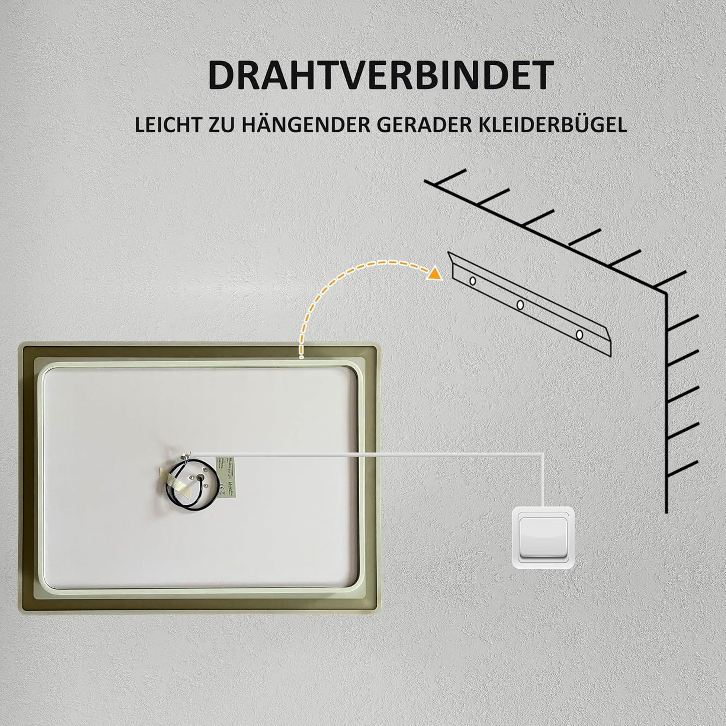 LED Badkamerspiegel – Spiegel – Wandspiegel – Vergrotende Spiegel – Make-up Spiegel – 80x60 cm – 3x Vergroting – Anti-Condens Met 3 Lichtkleuren - QUORE