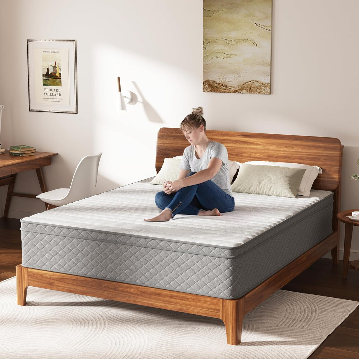 Matras 140 x 200, hoogte 30 cm, Oeko-Tex gecertificeerd, hardheid H3 en H4, 7-zones pocketveringmatras met comfortschuim, stof met zacht, duurzaam en huidvriendelijk, 140 x 200 x 30 cm