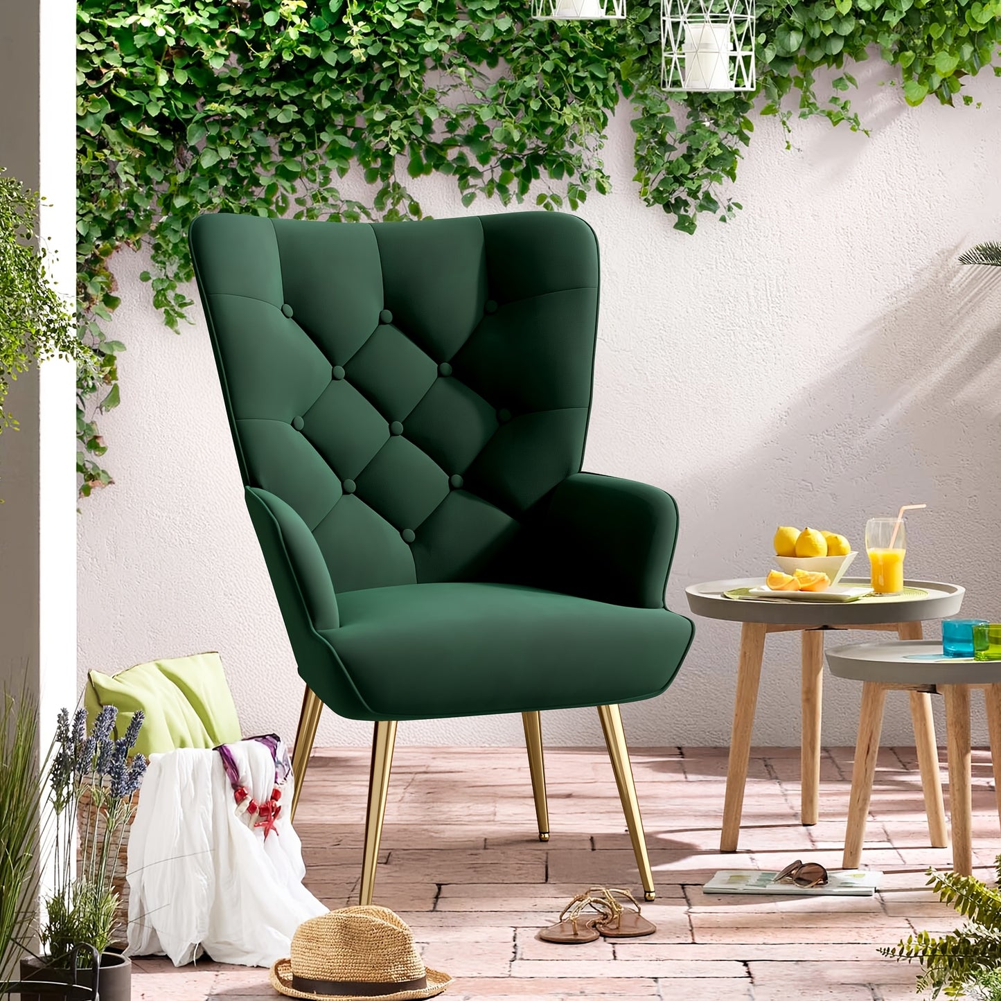 Lounge Chair – Wing Chair – Fauteuil – Zetel – Armstoel – Scandinavisch Design – Gestoffeerd Metalen Poten – Max Belastbaar Tot 150 Kg