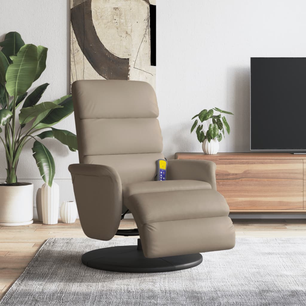 Tuinstoel – Relaxfauteuil – Ligstoel – Verstelbare Stoel – Draaistoel – Verstelbare Rugleuning – Kunstleer Cappuccino