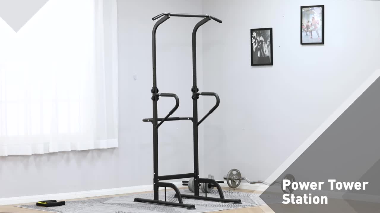 Pull-up Rek – Optrekstang – Workout Station – Roman Stoel – Dipstation – Verstelbare Hoogte – Stabiele Metalen Constructie Tot 120 kg