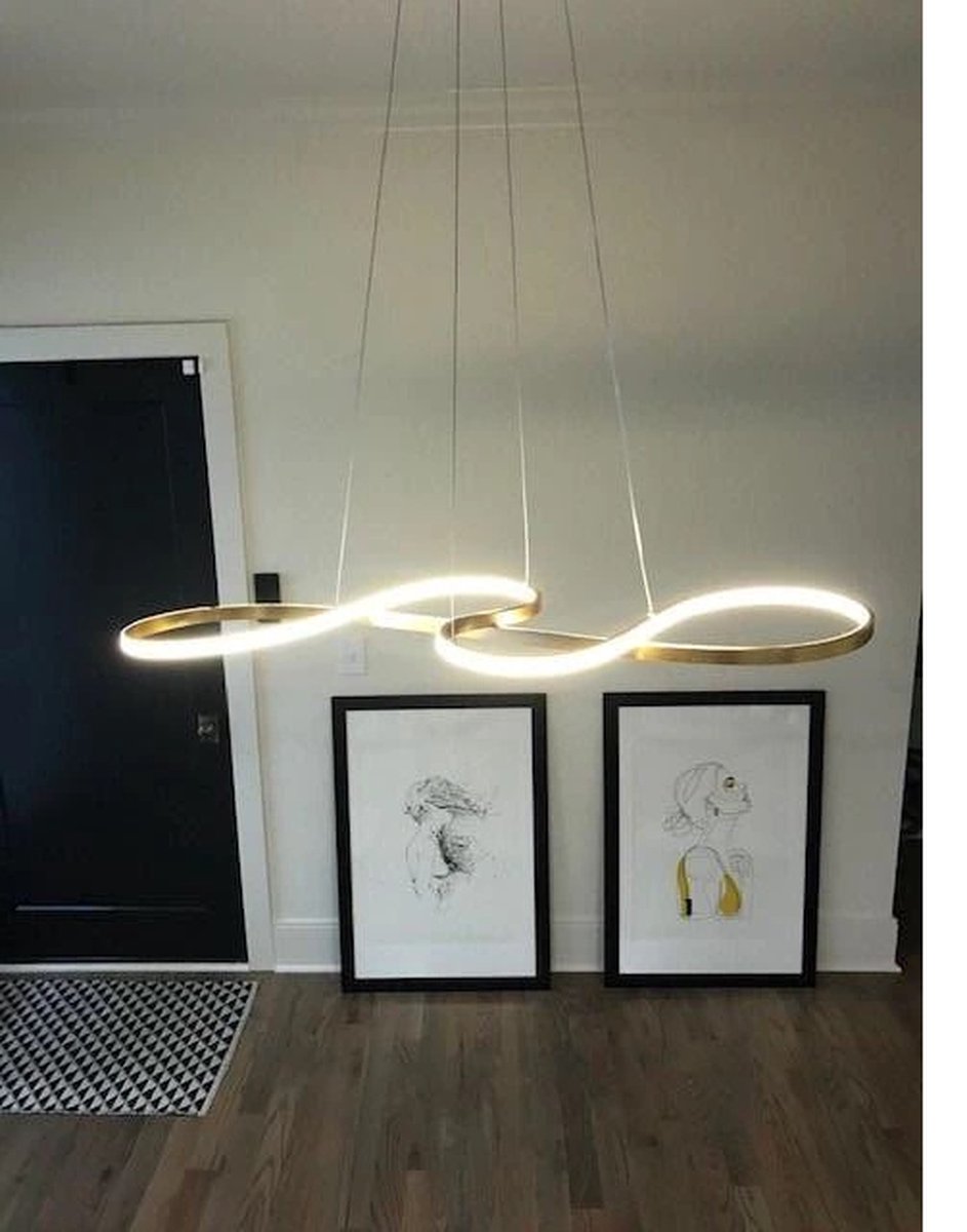 Hanglamp - Kroonluchter - Goud - Woonkamerlamp - Dimbaar Met Afstandsbediening - Moderne lamp - Eetkamer Lamp - LED Plafondlamp - Plafonniere