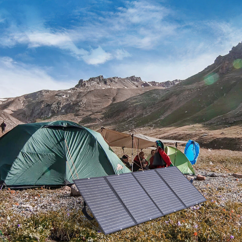 Foldable 160W Black Solar Charger for Travel