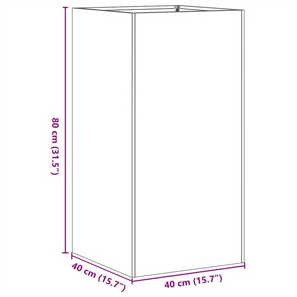Plantenbak Steel – Plantenpot – Bloembak – Bloempot – Plantencontainer – Koudgewalst Staal – Wit – 40x40x80 cm – Duurzaam & Modern Design