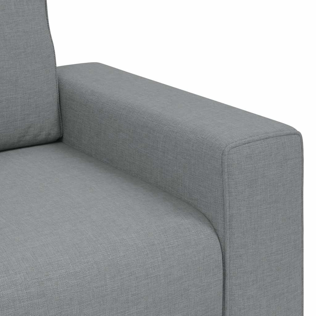 Bankenset – Loungeset – Zithoek – Bankcombinatie – Hoekbank – Polyester Bekleding – Robuust Metaal-Houten Frame – Grijs