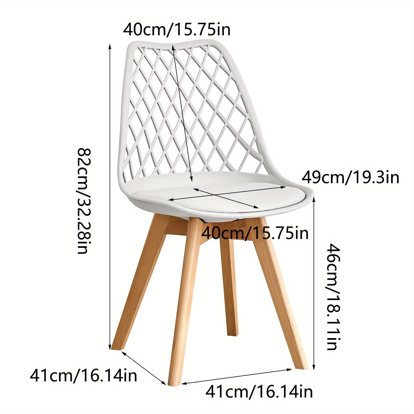 Eetkamerstoelen Set – Stoelen – Tuinstoelen – Keukenstoelen – Woonkamerstoelen – Tulpenstijl Design – Beukenhouten Poten – Ademend Mesh Rugleuning – PU Leren Zitkussen – Ergonomisch – Duurzaam – Kaki