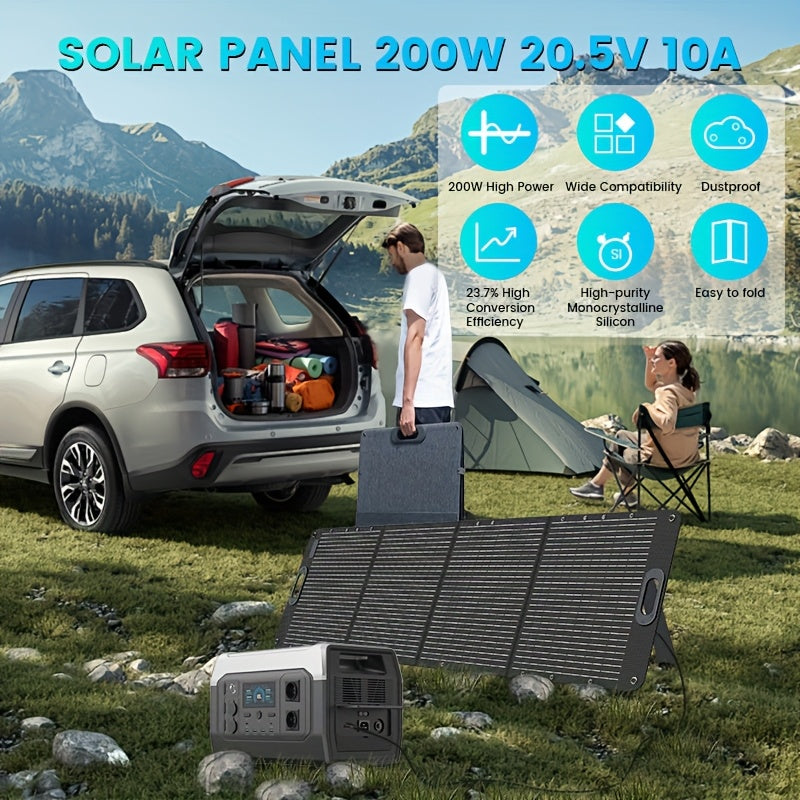 200W Zonnepaneel – Opvouwbaar Zonnepaneel – Solar Charger – Mobiele Zonne-energie – Draagbaar Zonnepaneel – ETFE Coating – Verstelbare Kickstand