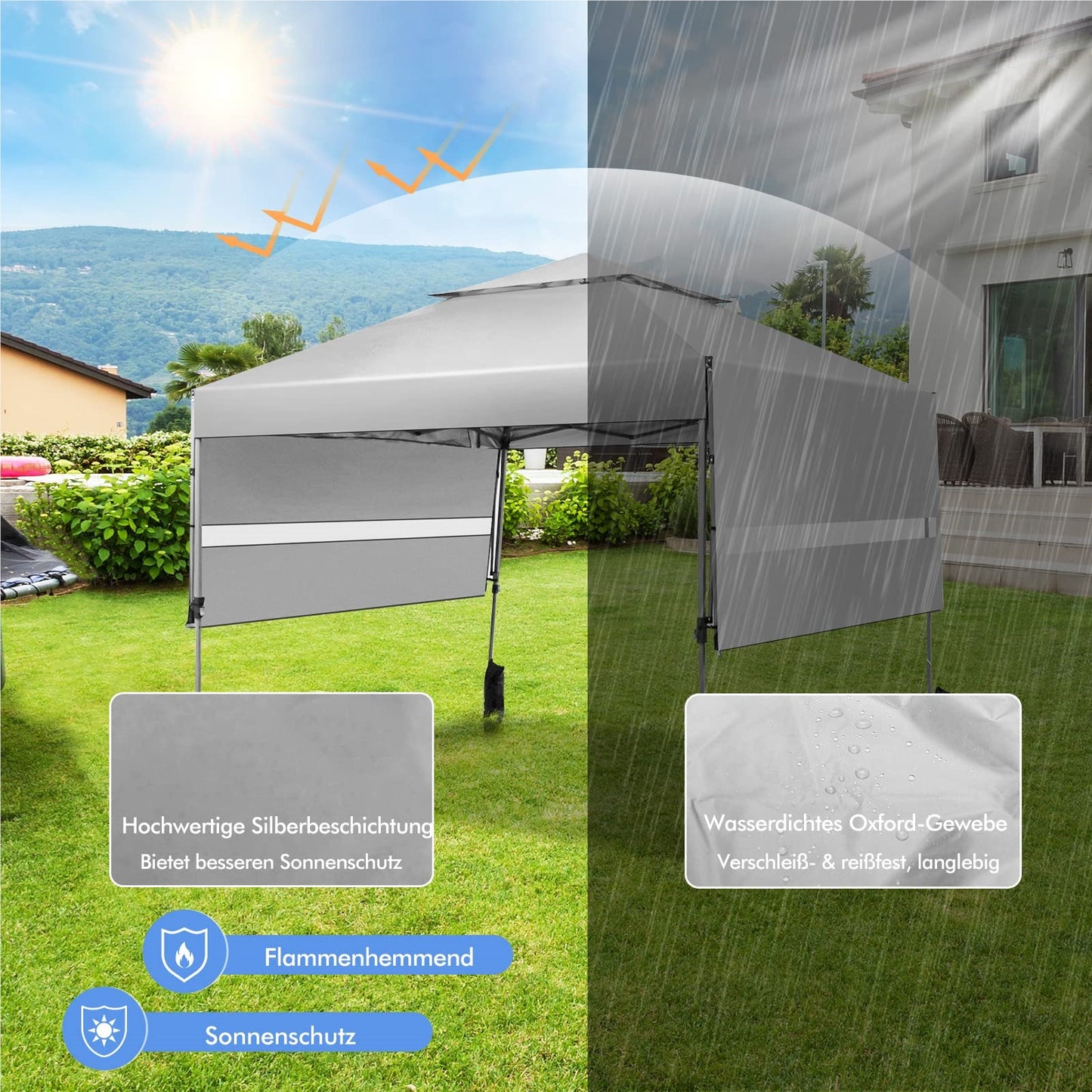 Partytent – Paviljoen – Tuintent – Feesttent – Opvouwbare Tent – 3x3 m – Waterdicht – UV-Bescherming 50+