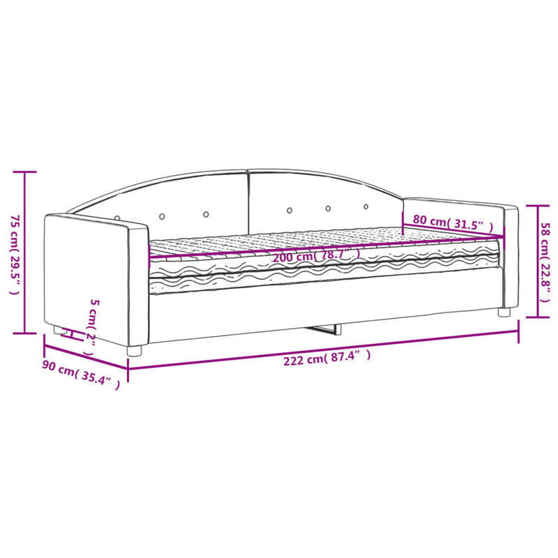 Slaapbank – Sofa Bed – Bedbank – Futon – Loveseat – Velvet Bekleding – 80x200 cm – Hardhouten Frame