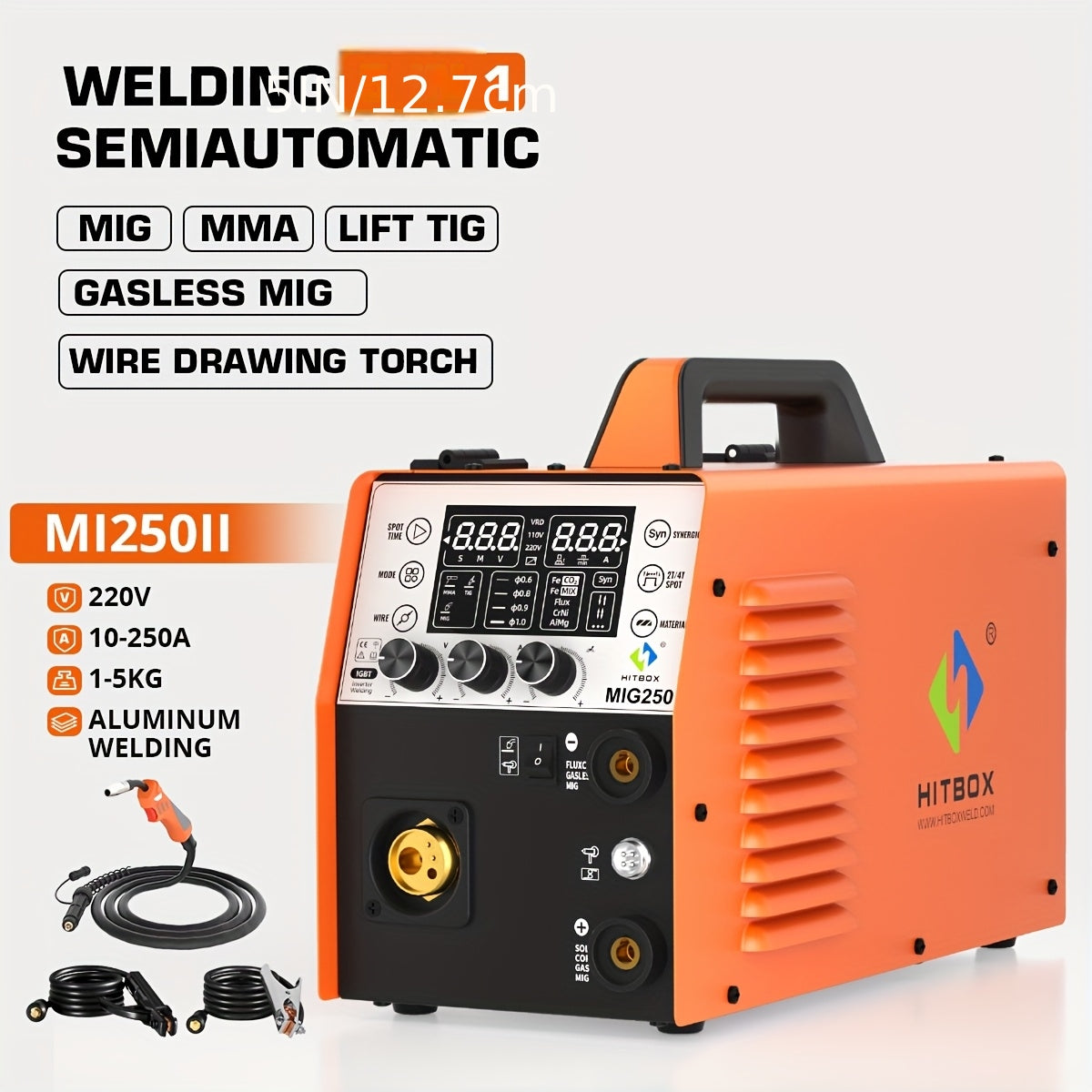 Lasapparaat – MIG Lasmachine – Elektrode Lasser – TIG Lasser – MMA Lasapparaat – 250A Vermogen – IGBT Inverter Met LED Display