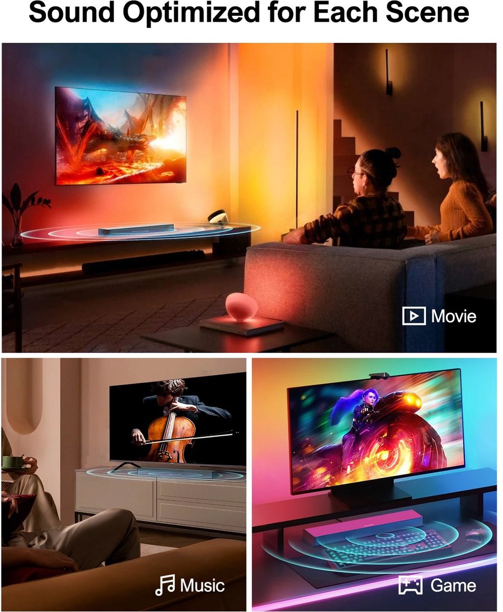 Soundbars for TV - Soundbars - Soundbar with subwoofer - 160 W 3D surround sound system