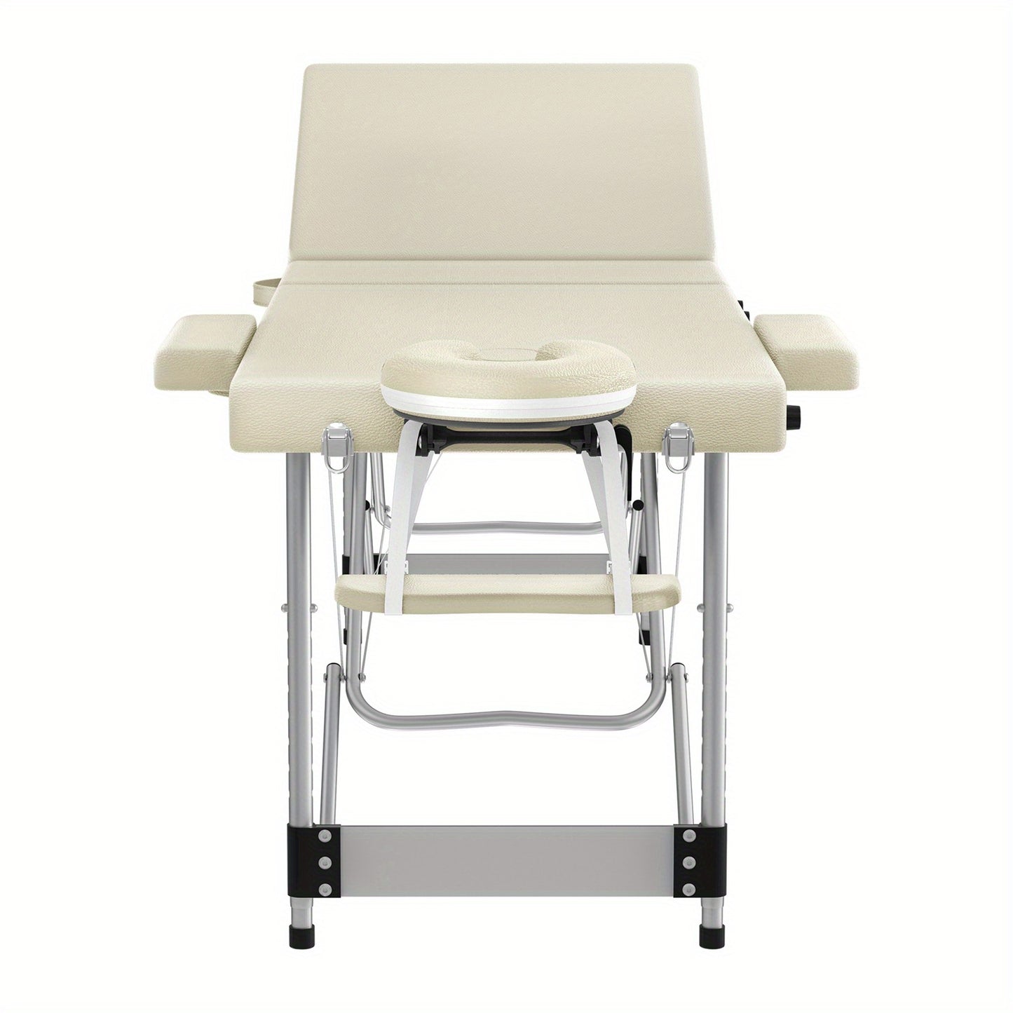 Massagetafel – Massagebank – Behandeltafel – Behandelbank – Massagebed – Inklapbaar – Aluminium Frame – 8 Hoogstestanden – Draagbaar – Beige