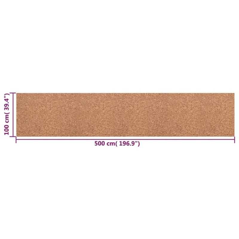 Kurkbord – Prikbord – Memobord – Wandbord – Kurkplaat – Extra Groot 100x500 cm – 8 mm Dik & Duurzaam