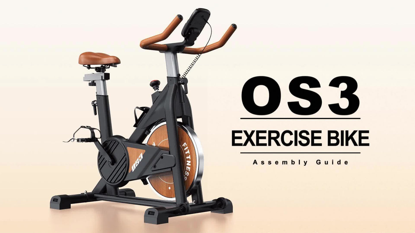 Vowvit Magnetic Exercise Bike with Kinomap App, Indoor Stationary Cycling Bike, Adjustable Seat & Handlebar, Silent Belt Drive, Home Gym Cardio Equipment
