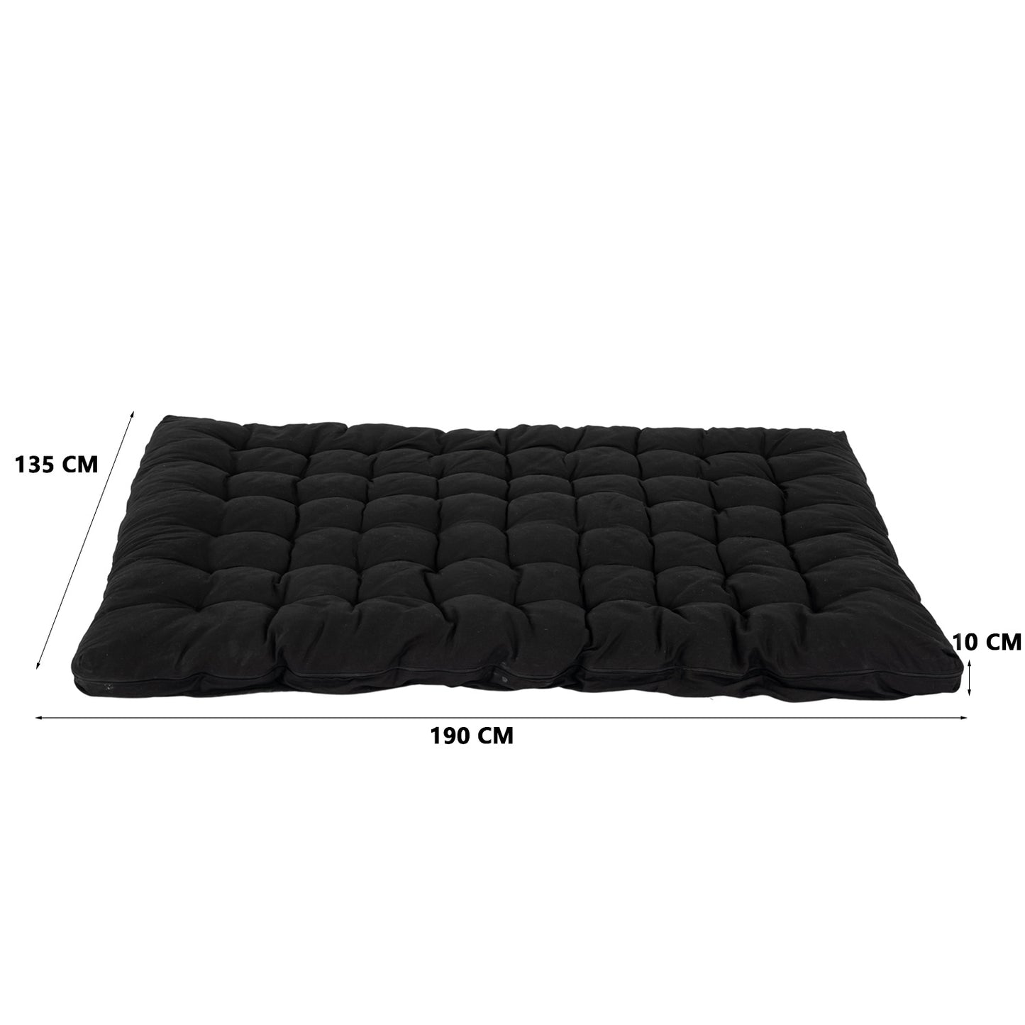 Outdoor Slaapmat – Camping Mat – Slaapmat Voor Twee – Inflatable Mat – Trail Mat – Zwart – 190x135x10 cm – Lichtgewicht Polyester