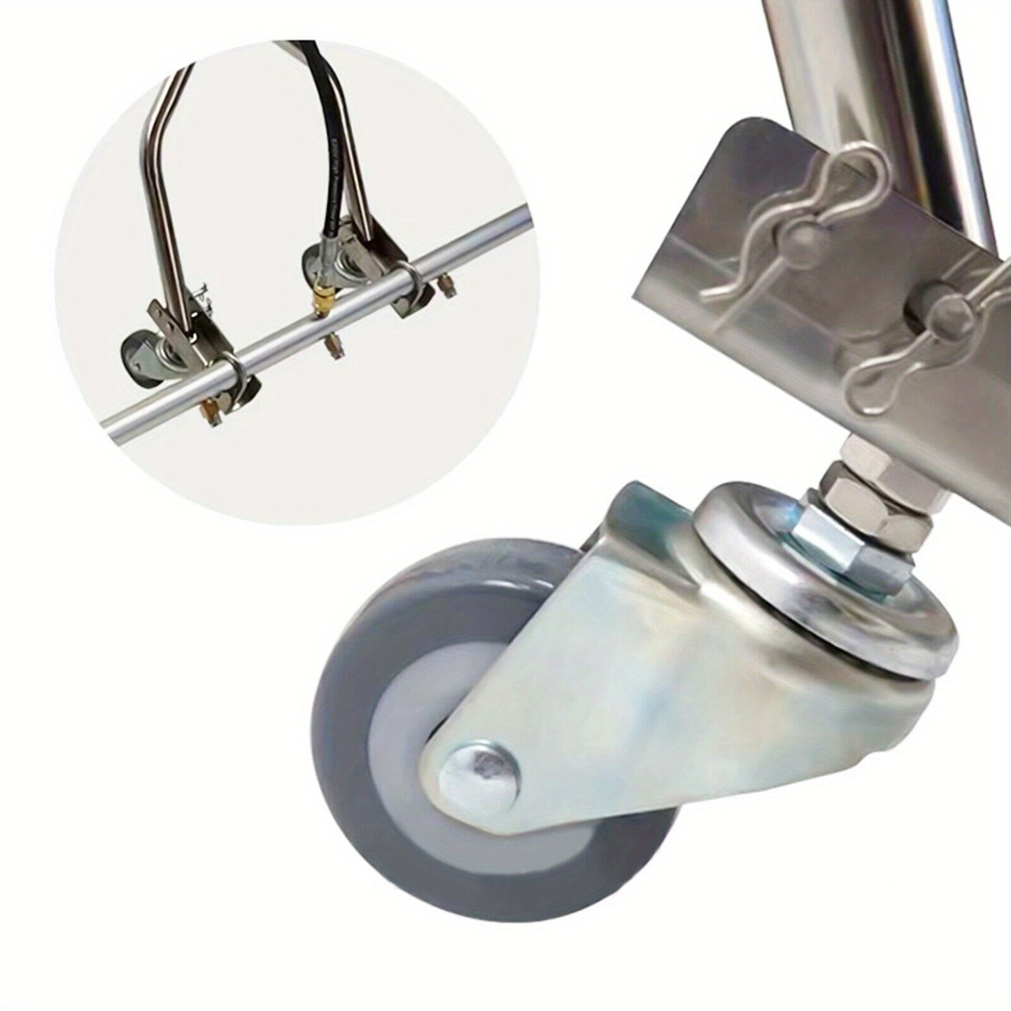Waterbezem – Hogedrukreiniger Accessoire – Oppervlaktereiniger – Vloerbestrijder – Sproeibezem – 7 Nozzles – 360° Roterende Wielen – Roestvrij Stalen / Aluminium – Geschikt Voor 1500-5000 PSI