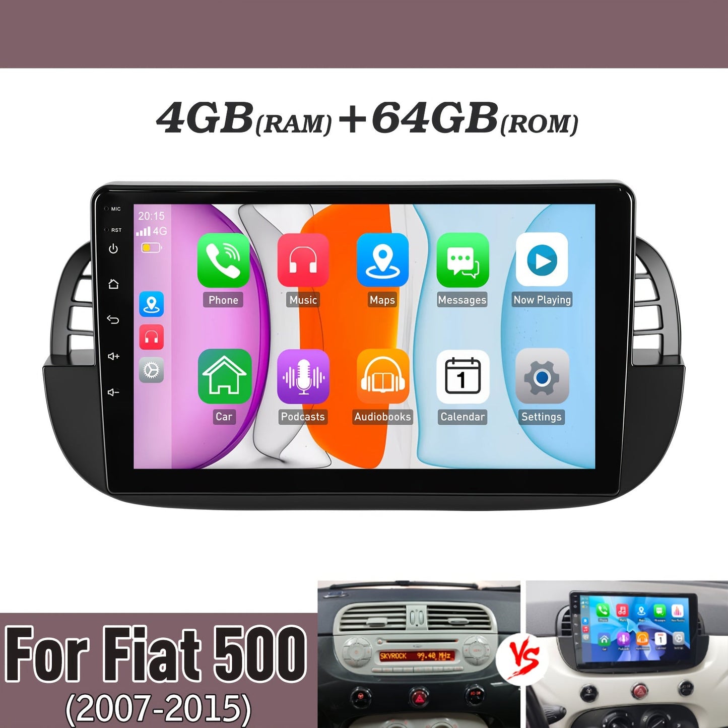 Autoradio – Multimedia Systeem – Auto Stereo – Navigatiesysteem – Android Headunit – 9 Inch HD Touchscreen – Android 14 – 4GB RAM & 64GB Opslag – Draadloos CarPlay & Android Auto