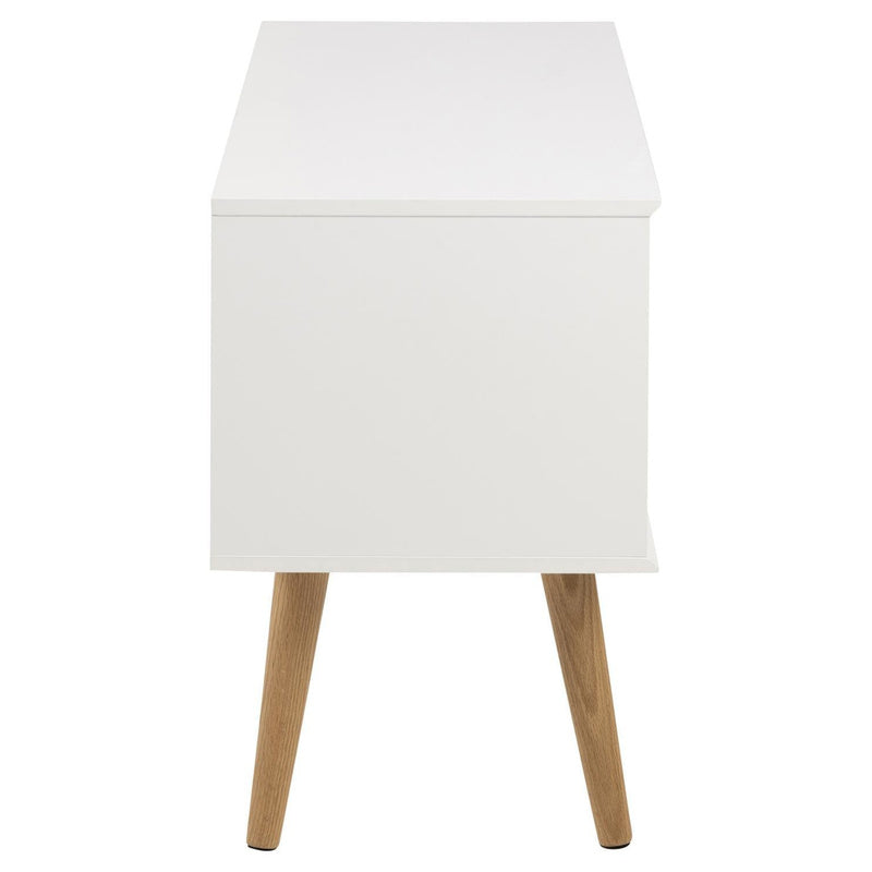 Mitra White Dresser with Sliding Doors, Scandinavian Style - QUORE