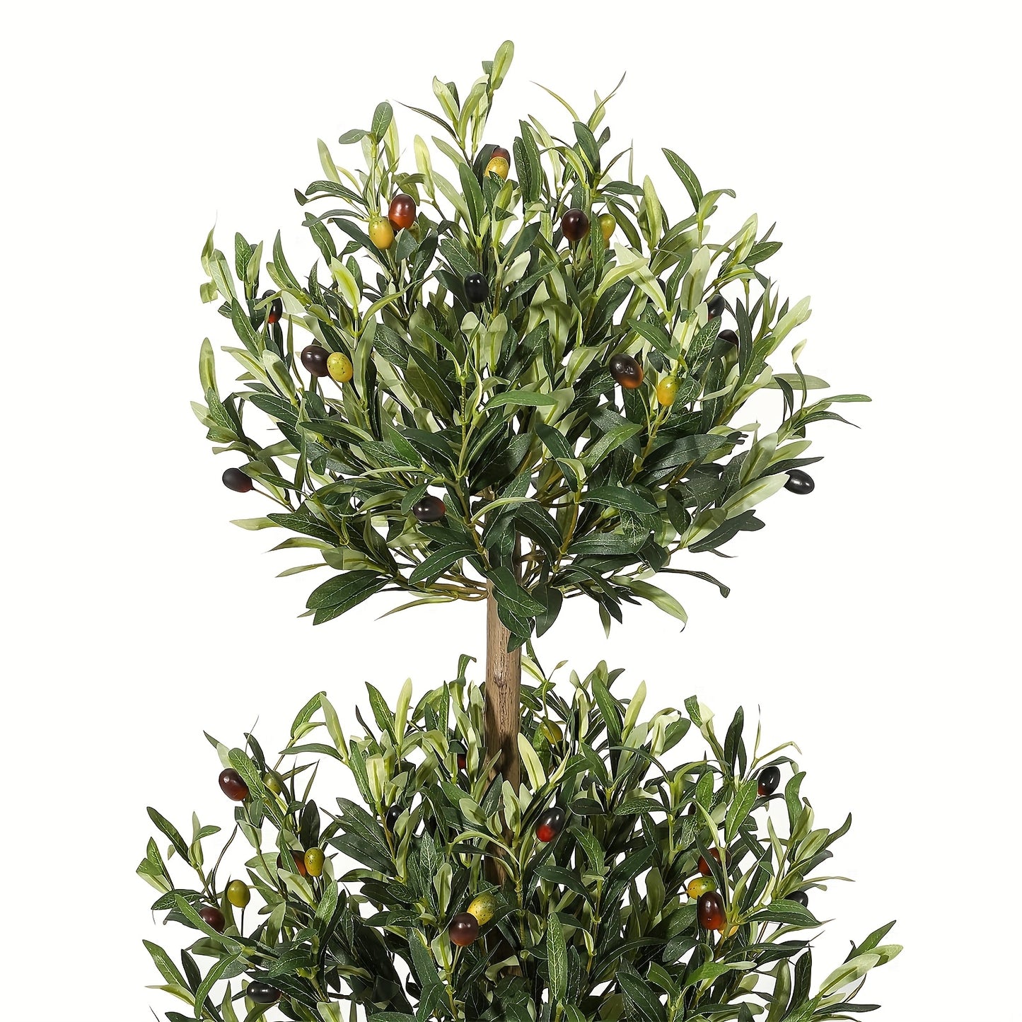 Olijfboom Kunstplant – Nep Olijfboom – Kunstplant Binnen – Kunstboom – Valse Olijfboom – 2 Stuks – 152,4 cm Hoog – Driedelig Bolvormig Design Met Mos