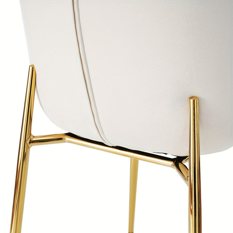 Eetkamerstoel – Moderne Stoel – Keukenstoel – Witte Metaalstoel – Designstoel – Set Van 4 – Stevig Metalen Frame – Dikke Kussens Voor Comfort