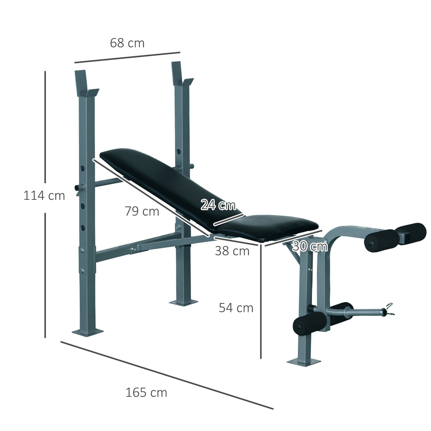 Bankdrukbank – Halterbank – Fitnessbank – Trainingsbank – Workout Bank – Verstelbaar – Leg Curl Ondersteuning – Stabiel Epoxy Stalen Frame