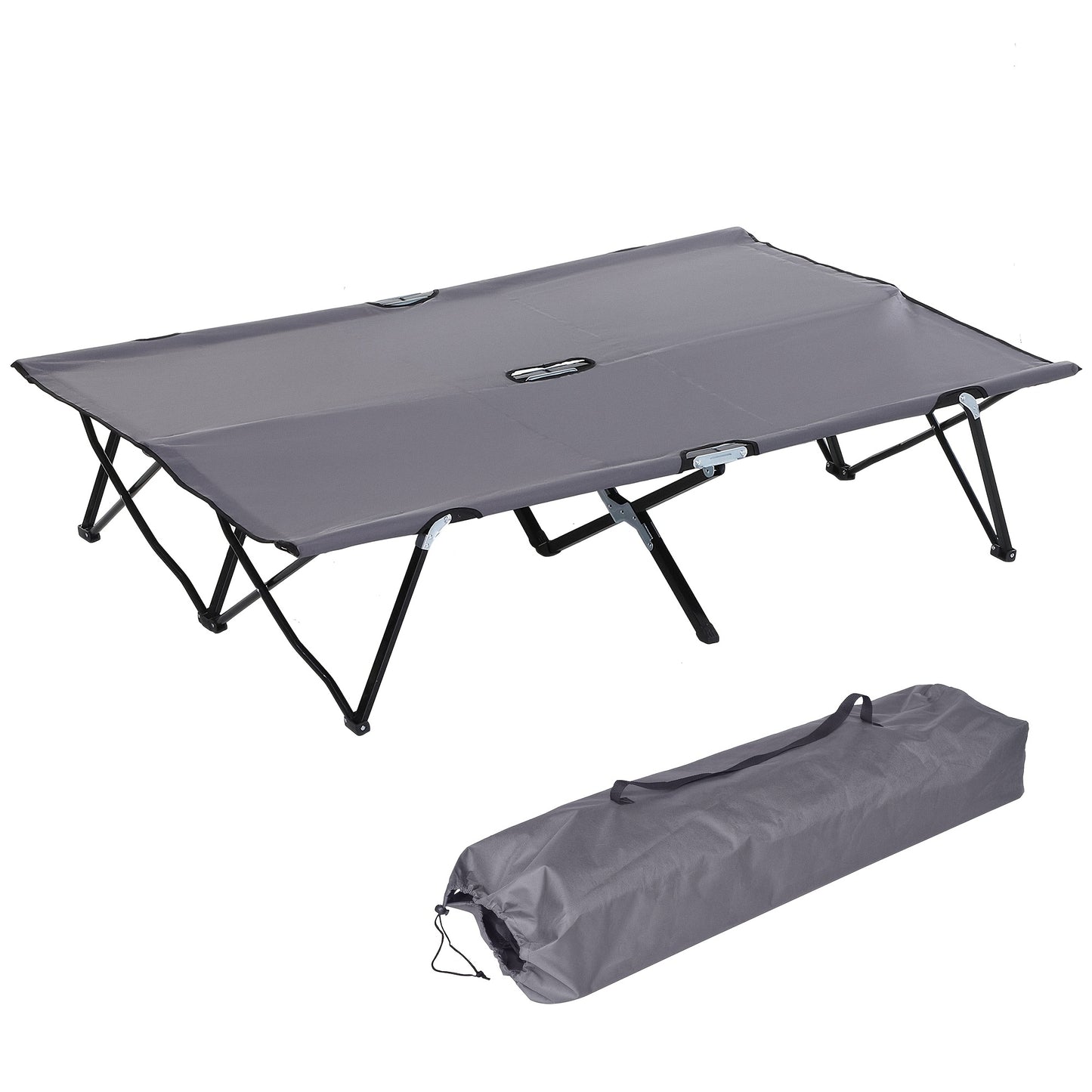 Campingbed – Reisbed – Veldbed – Opvouwbaar – Draagbaar – Stalen Frame – Weerbestendig Oxford – 193 x 125 x 40 cm – Max. 136 kg Belastbaar