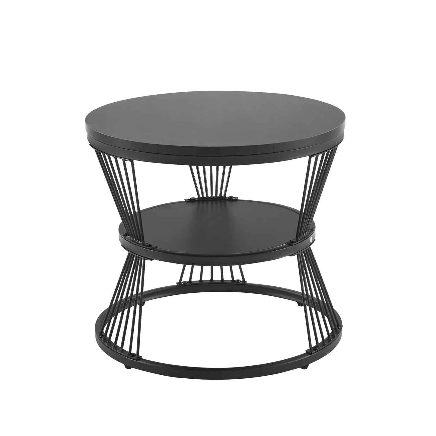 Salontafel - Bijzettafels – Tafelset – Bijzettafel – Metalen Frame – MDF Marmerprint – Twee Formaten