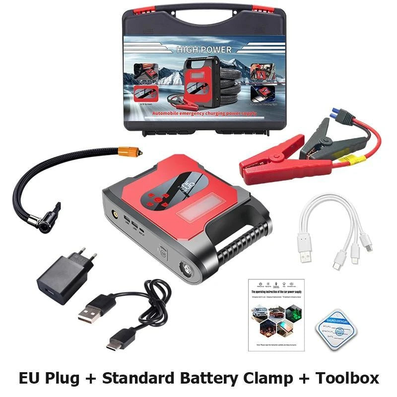 Jumpstarter - Jumpstarter for Car - 12V - 6000A - Starting Device for Car - Jumpstarter with Powerbank - Standard Jumpstarter - Black
