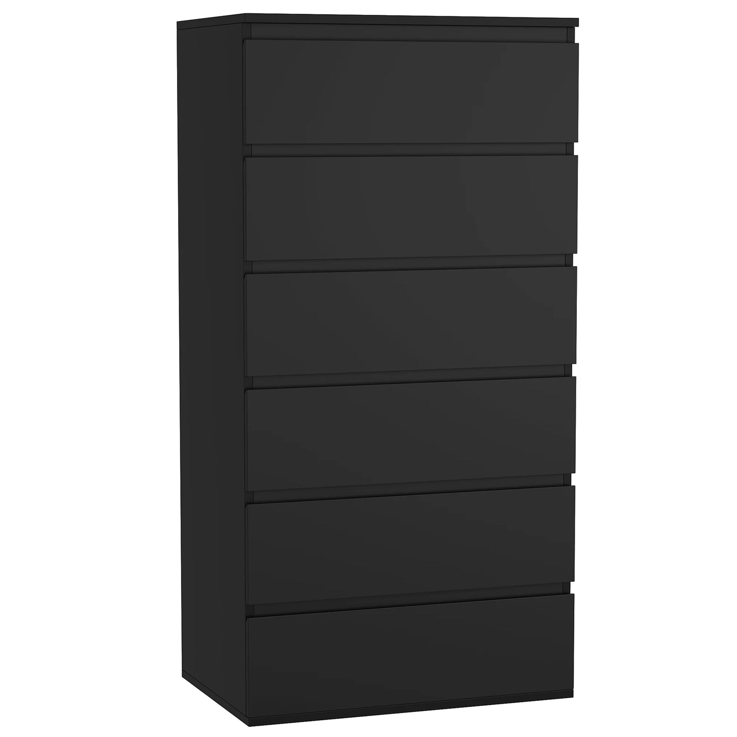 Getone Chest of Drawers Bedroom, Tall Chest of Drawers with 6 Drawers, Bedroom Furniture Storage Cupboard Cabinet Bedroom Dresser, for Living Room Hallway 60x40x119cm, White/Black